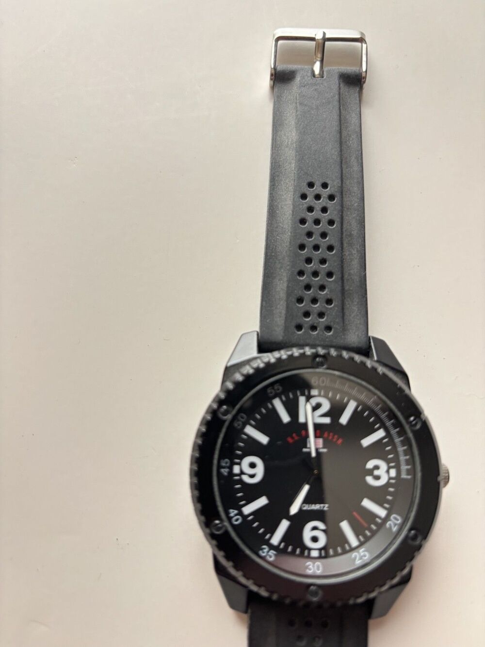 Mens US Polo Assn. Watch- Black Band- Needs Battery